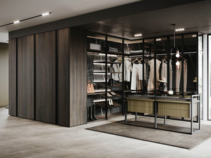 NAKED - Custom sectional glass and aluminium walk-in wardrobe _ Guzzini & Fontana